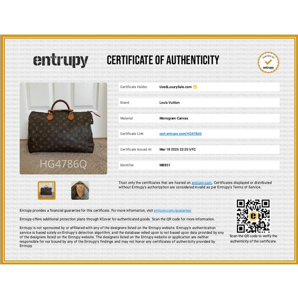 LV1028 Louis Vuitton speedy 35 women's monogram handbag - Picture 8 of 8